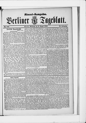 Berliner Tageblatt und Handels-Zeitung vom 09.08.1882