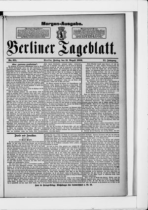 Berliner Tageblatt und Handels-Zeitung vom 11.08.1882