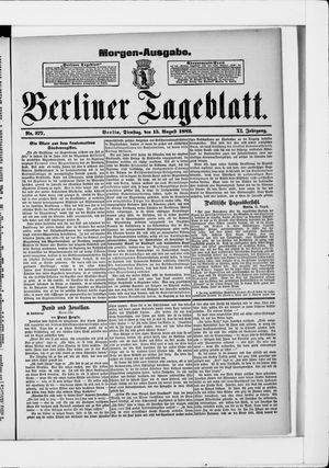 Berliner Tageblatt und Handels-Zeitung vom 15.08.1882