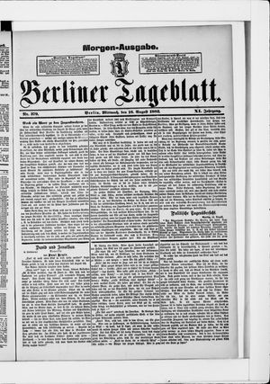 Berliner Tageblatt und Handels-Zeitung vom 16.08.1882