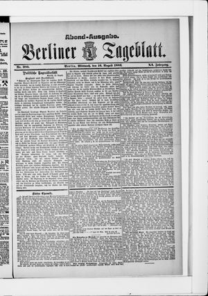 Berliner Tageblatt und Handels-Zeitung vom 16.08.1882