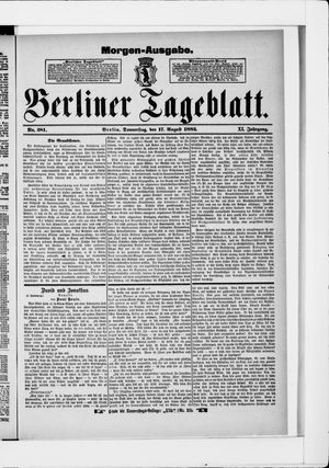 Berliner Tageblatt und Handels-Zeitung vom 17.08.1882