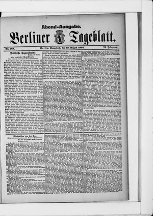 Berliner Tageblatt und Handels-Zeitung vom 19.08.1882