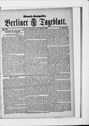 Berliner Tageblatt und Handels-Zeitung vom 22.08.1882