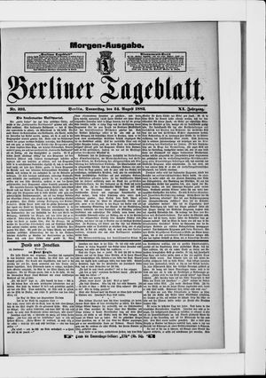 Berliner Tageblatt und Handels-Zeitung vom 24.08.1882