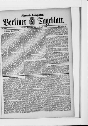 Berliner Tageblatt und Handels-Zeitung vom 24.08.1882