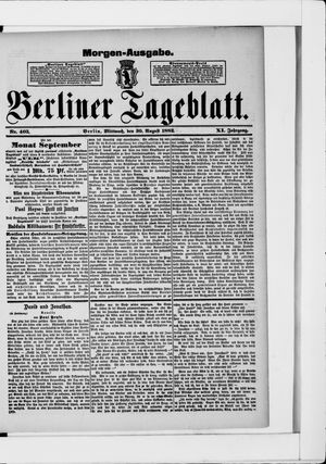 Berliner Tageblatt und Handels-Zeitung vom 30.08.1882