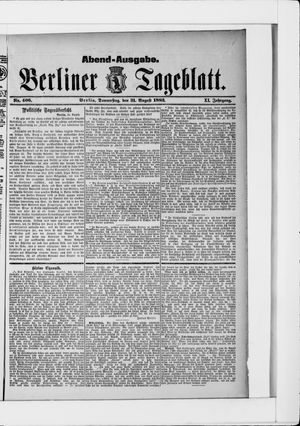 Berliner Tageblatt und Handels-Zeitung on Aug 31, 1882