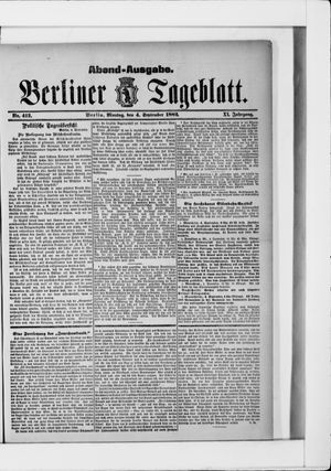 Berliner Tageblatt und Handels-Zeitung vom 04.09.1882