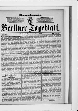 Berliner Tageblatt und Handels-Zeitung vom 05.09.1882