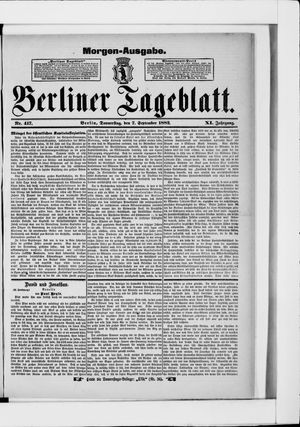 Berliner Tageblatt und Handels-Zeitung vom 07.09.1882