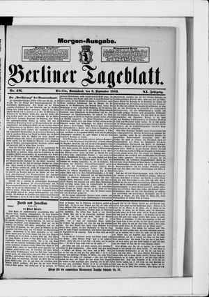 Berliner Tageblatt und Handels-Zeitung vom 09.09.1882