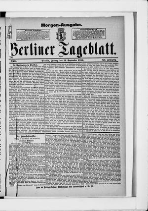 Berliner Tageblatt und Handels-Zeitung vom 15.09.1882
