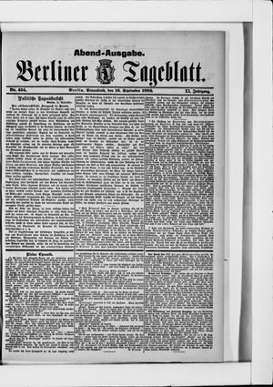 Berliner Tageblatt und Handels-Zeitung vom 16.09.1882