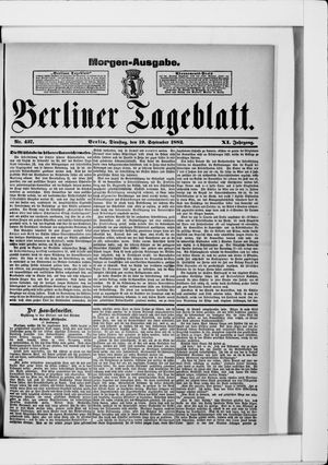 Berliner Tageblatt und Handels-Zeitung vom 19.09.1882