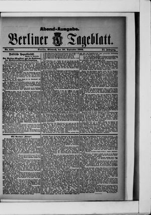Berliner Tageblatt und Handels-Zeitung vom 20.09.1882
