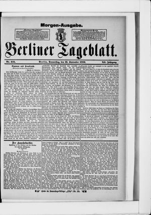 Berliner Tageblatt und Handels-Zeitung vom 21.09.1882