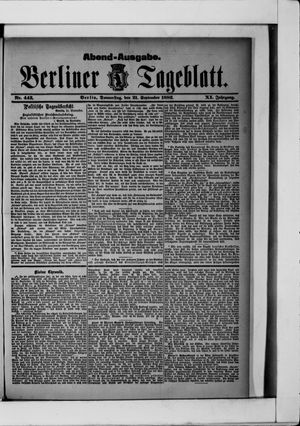 Berliner Tageblatt und Handels-Zeitung vom 21.09.1882