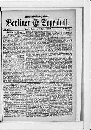 Berliner Tageblatt und Handels-Zeitung vom 22.09.1882