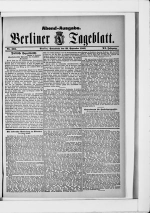 Berliner Tageblatt und Handels-Zeitung vom 23.09.1882