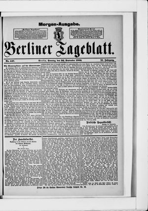 Berliner Tageblatt und Handels-Zeitung vom 24.09.1882