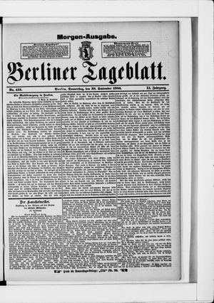 Berliner Tageblatt und Handels-Zeitung vom 28.09.1882