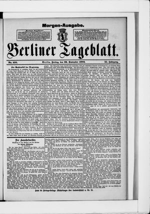 Berliner Tageblatt und Handels-Zeitung vom 29.09.1882