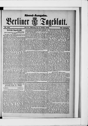 Berliner Tageblatt und Handels-Zeitung vom 04.10.1882