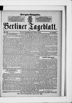 Berliner Tageblatt und Handels-Zeitung vom 05.10.1882