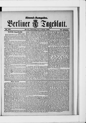 Berliner Tageblatt und Handels-Zeitung vom 05.10.1882