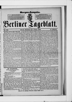 Berliner Tageblatt und Handels-Zeitung vom 07.10.1882
