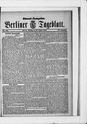 Berliner Tageblatt und Handels-Zeitung vom 10.10.1882