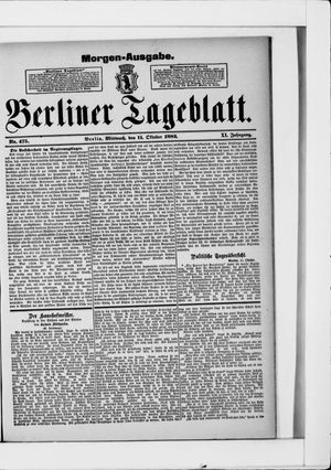 Berliner Tageblatt und Handels-Zeitung vom 11.10.1882