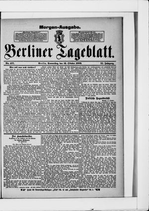 Berliner Tageblatt und Handels-Zeitung vom 12.10.1882