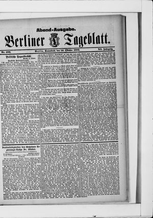 Berliner Tageblatt und Handels-Zeitung vom 14.10.1882