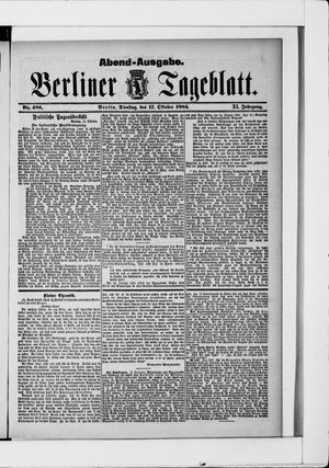 Berliner Tageblatt und Handels-Zeitung vom 17.10.1882