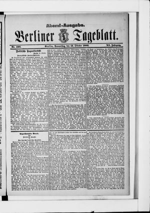 Berliner Tageblatt und Handels-Zeitung vom 19.10.1882