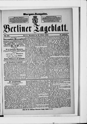 Berliner Tageblatt und Handels-Zeitung vom 21.10.1882