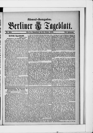 Berliner Tageblatt und Handels-Zeitung on Oct 21, 1882
