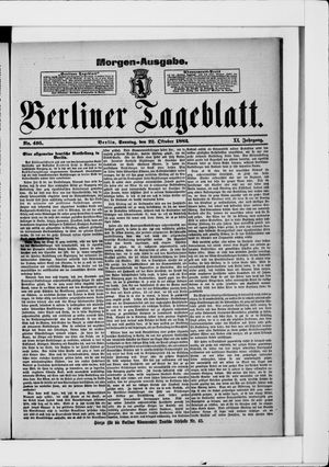 Berliner Tageblatt und Handels-Zeitung vom 22.10.1882
