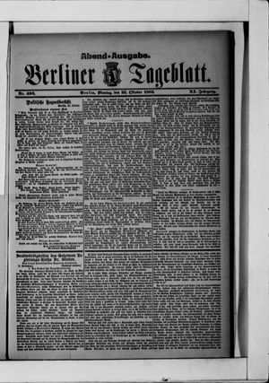 Berliner Tageblatt und Handels-Zeitung vom 23.10.1882
