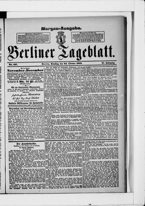 Berliner Tageblatt und Handels-Zeitung vom 24.10.1882