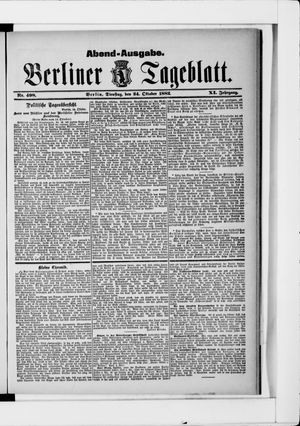 Berliner Tageblatt und Handels-Zeitung vom 24.10.1882