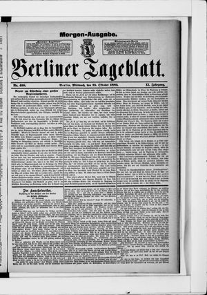 Berliner Tageblatt und Handels-Zeitung vom 25.10.1882