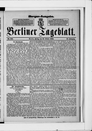 Berliner Tageblatt und Handels-Zeitung vom 27.10.1882