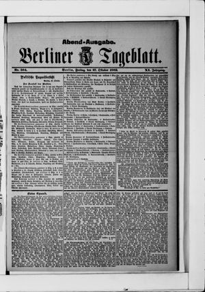 Berliner Tageblatt und Handels-Zeitung vom 27.10.1882