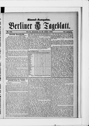 Berliner Tageblatt und Handels-Zeitung vom 28.10.1882