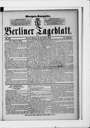 Berliner Tageblatt und Handels-Zeitung vom 29.10.1882