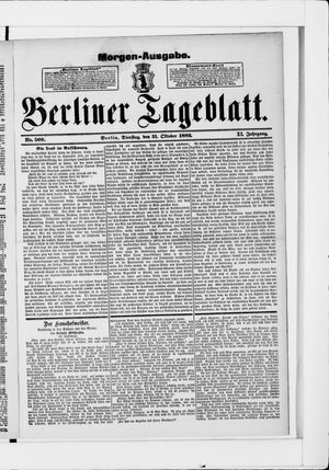 Berliner Tageblatt und Handels-Zeitung vom 31.10.1882