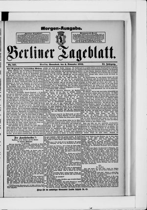 Berliner Tageblatt und Handels-Zeitung vom 04.11.1882